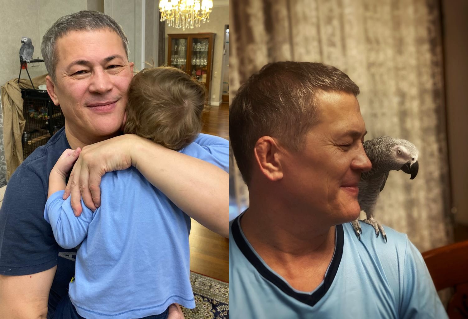 Радий Хабиров опубликовал новые фотографии со своим сыном и пернатым «советником»