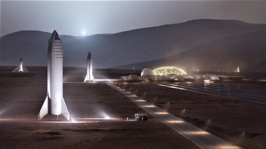 Илон Маск опубликовал изображение марсианской базы Mars Base Alpha