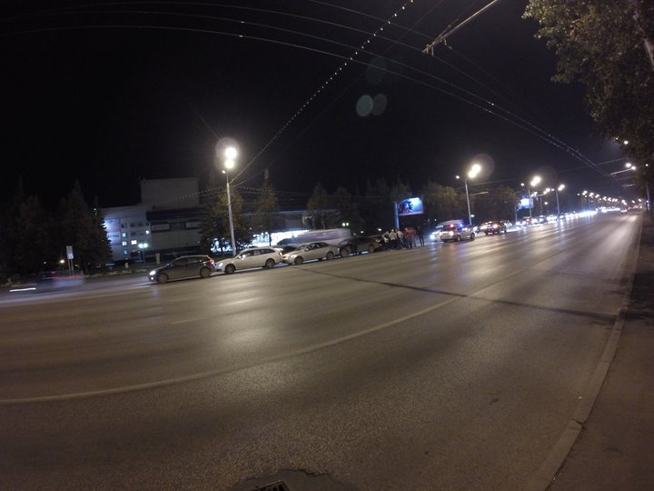 В Уфе на проспекте Октября столкнулось сразу пять машин