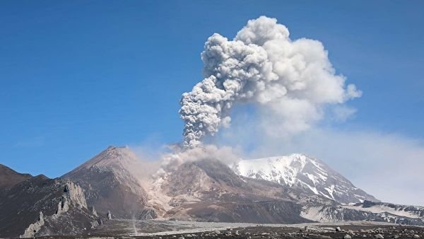 На вулкане Шивелуч зафиксирован пепловый выброс