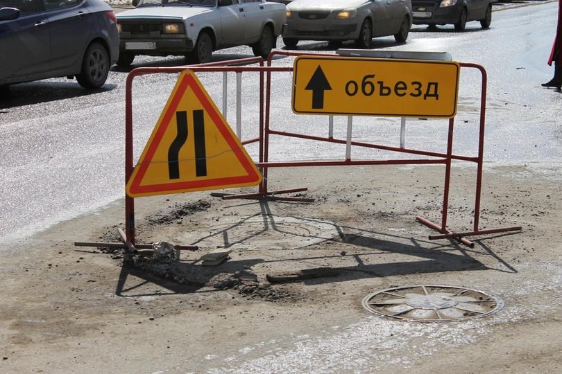 В центре Уфы продолжается ремонт дороги
