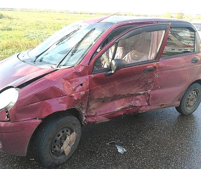 В Башкирии 18-летний водитель протаранил Daewoo Matiz