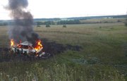 В Башкирии в поле сгорел автомобиль