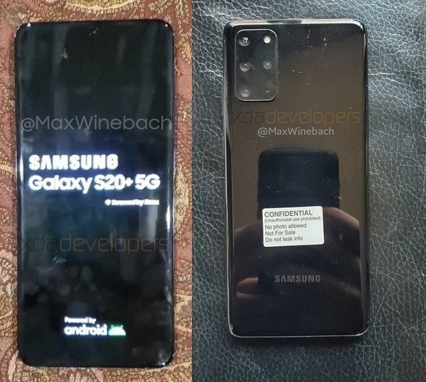 В Сети появились фотоснимки смартфона Samsung Galaxy S20+ 5G
