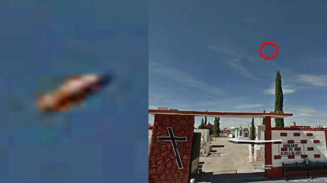 Сервис Google Earth «поймал» НЛО в небе над кладбищем в Мексике