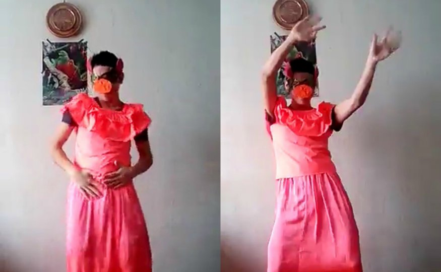 Танцующий юноша из Башкирии сплясал в костюме свиньи и в маминой юбке 