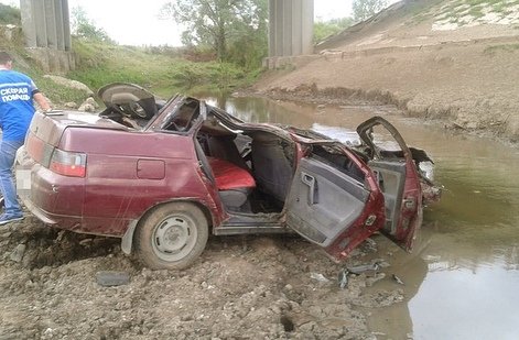 В Башкирии автомобиль вылетел с моста в реку и перевернулся, двое погибли