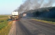 На трассе в Башкирии сгорел КамАЗ