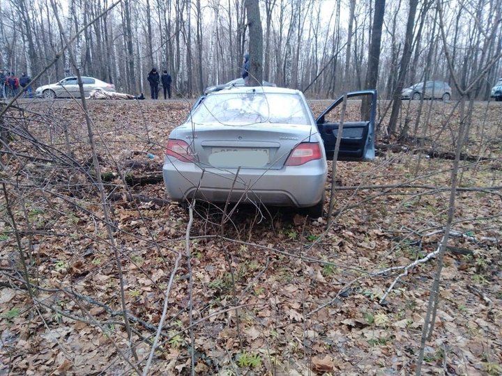 Под Уфой водитель погиб, врезавшись в дерево
