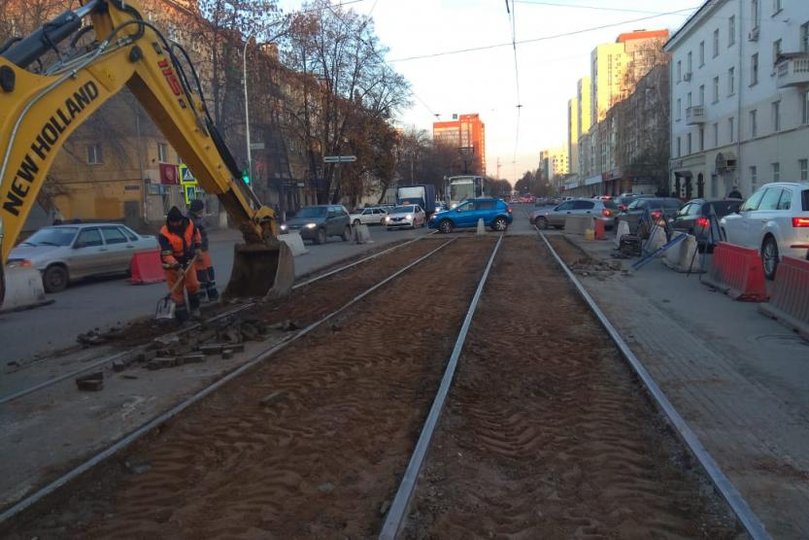 В центре Уфы ремонтируют трамвайные пути – Водителей просят быть осторожнее