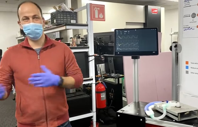 В сети опубликовали видео с прототипом аппарата ИВЛ от Tesla