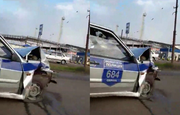 В Башкирии столкнулись иномарка и патрульный автомобиль