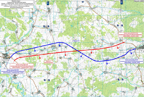 Карта дороги м12 по башкирии