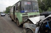 В Уфе два пассажирских автобуса попали в ДТП