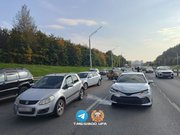 В Уфе на крупной городской магистрали произошло массовое ДТП