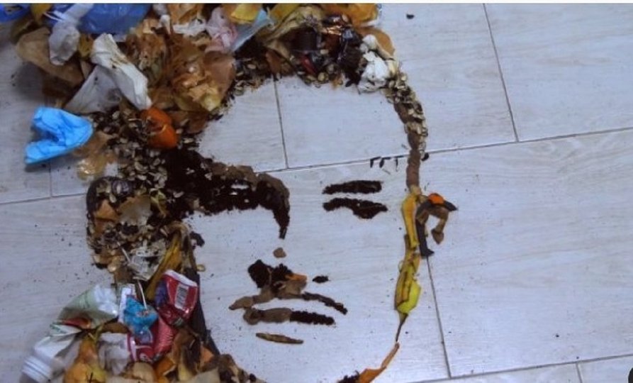 Уфимская художница создала портрет Моргенштерна из мусора 