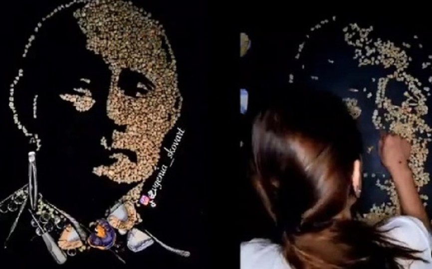 Уфимская художница продает портрет Путина, сделанный из человеческих зубов