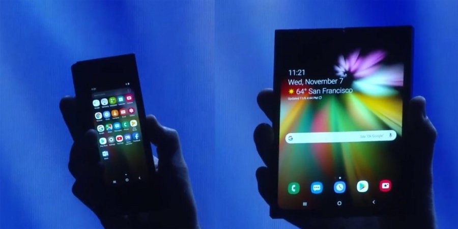 Samsung показала смартфон с гибким экраном 
