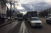 В Уфе столкнулись два автобуса: пострадали двое пассажиров