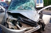 На трассе М5 в Башкирии автобус врезался в Lada Granta: трое пострадавших