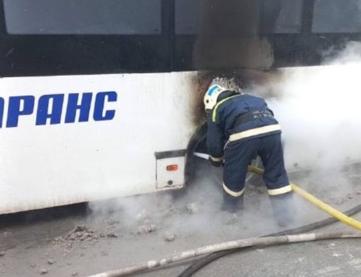 В Уфе на ходу загорелся автобус «Башавтотранса»