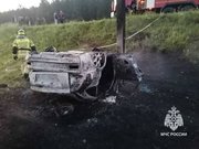 В Башкирии двое человек погибли в загоревшемся после ДТП автомобиле