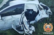 В Башкирии водитель иномарки погиб, опрокинувшись в кювет