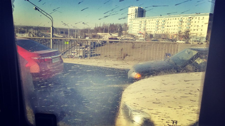 В районе Монумента Дружбы в Уфе образовалась пробка