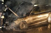 В Уфе ночью сгорел автомобиль Skoda Octavia 