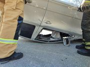 В Уфе произошла авария с тремя авто, одна машина опрокинулась