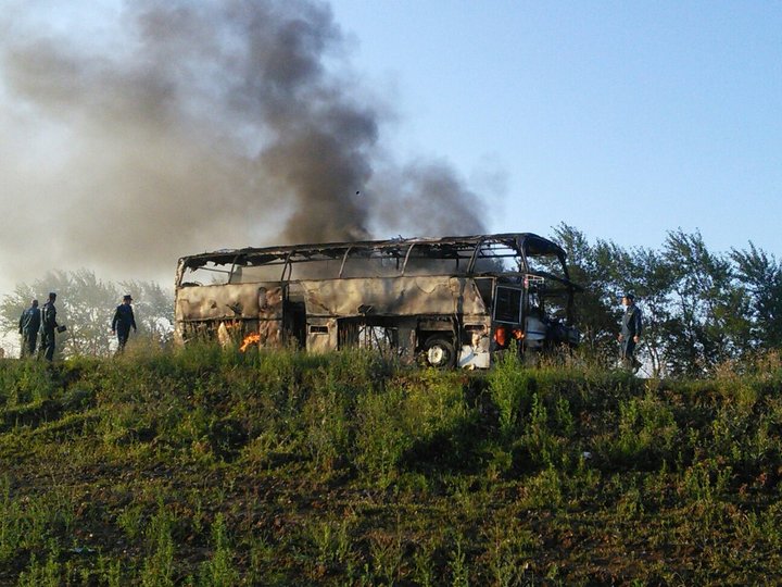 В Татарстане на ходу загорелся рейсовый автобус  «Кумертау – Казань»